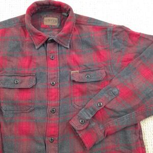 Orvis Big Bear Heavyweight Flannel Shirt Red Plaid Mens‎ Large #5678